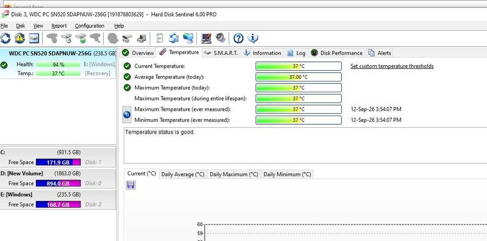Solid State Drive SSD M.2 NVMe Western Digital PC SN520 256GB - SDAPNUW-256G-1006