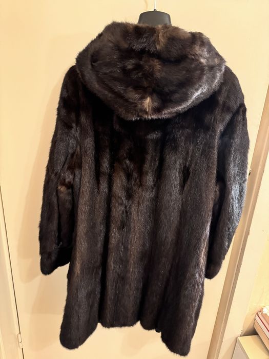 Haină Blană NURCĂ maro cu gluga