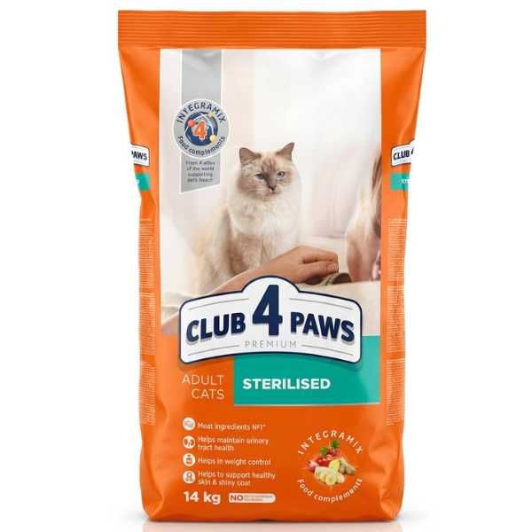 Суха Храна за Кастрирани Котки - с Пиле - 0.3кг/2кг/14кг - Club4Paws