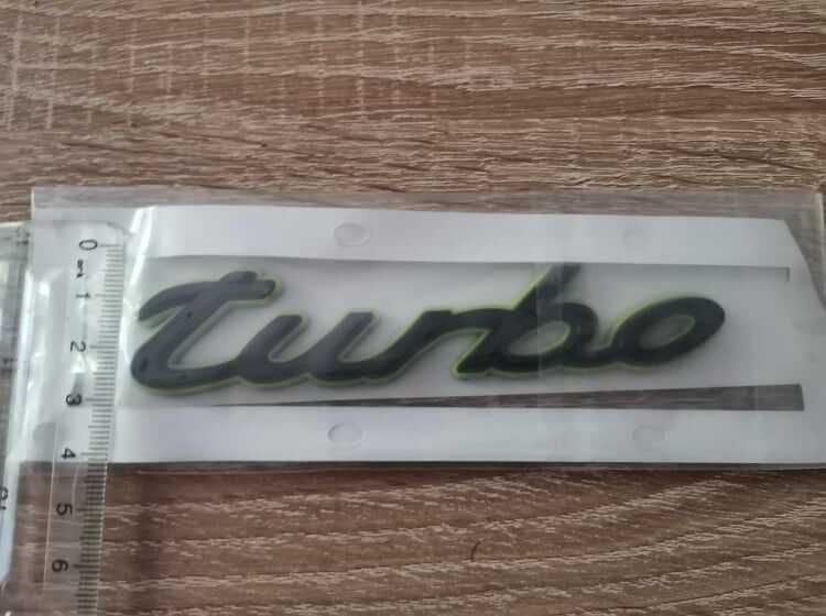 Емблема Turbo за Porsche черен с зелено