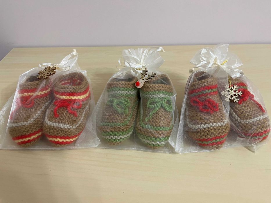 Ръчно плетени детски терлички