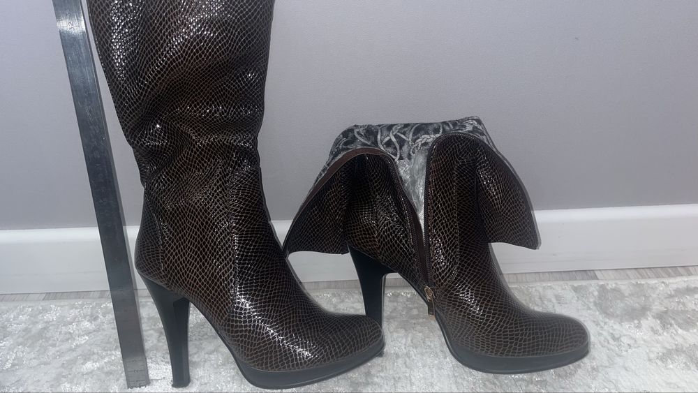 сапоги коричневые осень-весна