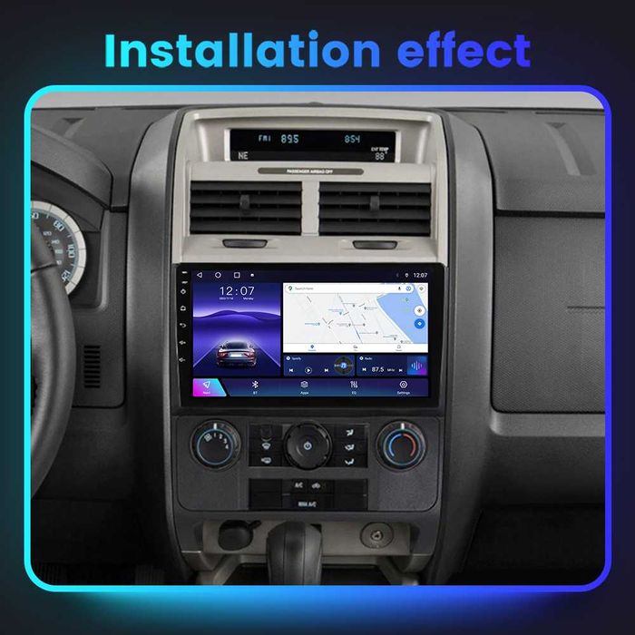 NAVIGATIE Android 14 Ford ESCAPE 2007 - 2012 Waze CarPlay + CAMERA