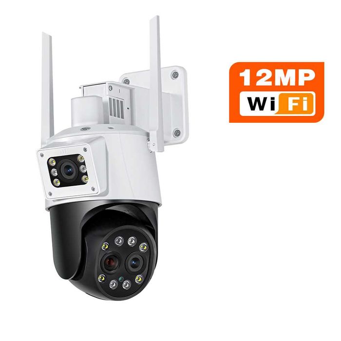 Външна камера 6K 12MP Wifi IP с 10X оптично увеличение Три обектива