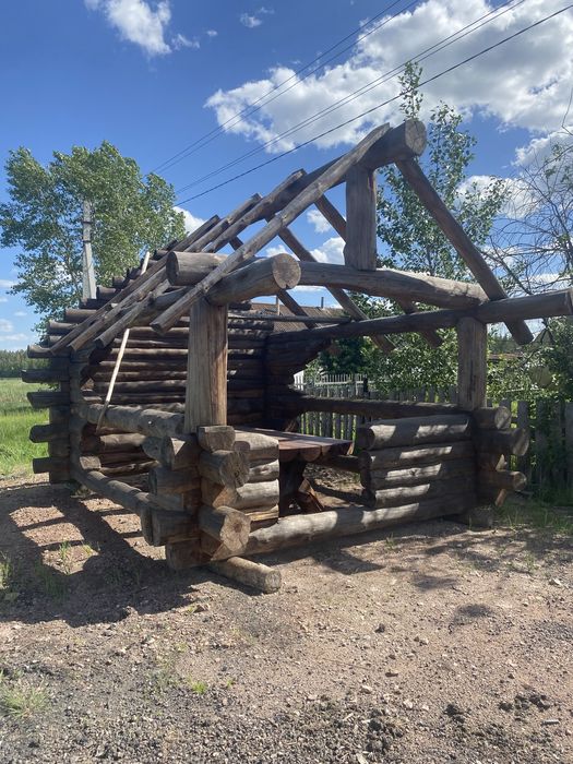 Сруб баня качели