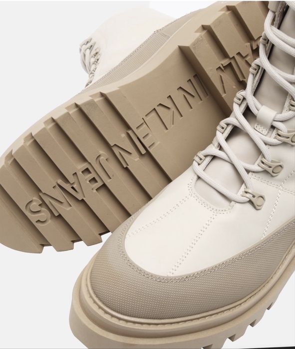 Calvin Klein Jeans -Flatform Lace Up Boot Lth YWOYW01110 Бежов