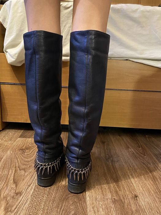 Сапоги женские темно-синие