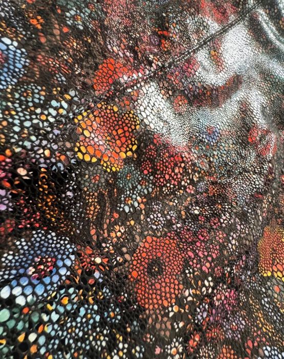 Jachetă damă Maximum Chic cu fermoar, model floral, piele întoarsă