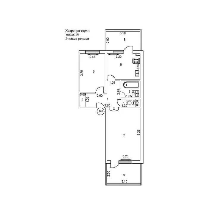 Продаётся  2-ком квартира Авиасозлар-1 (французская планировка) R11