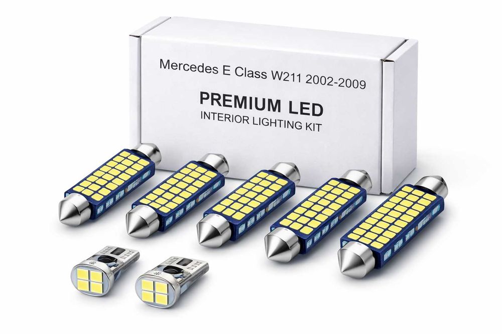 LED Mercedes W211 / W219 интериорно осветление с канбус - без грешки