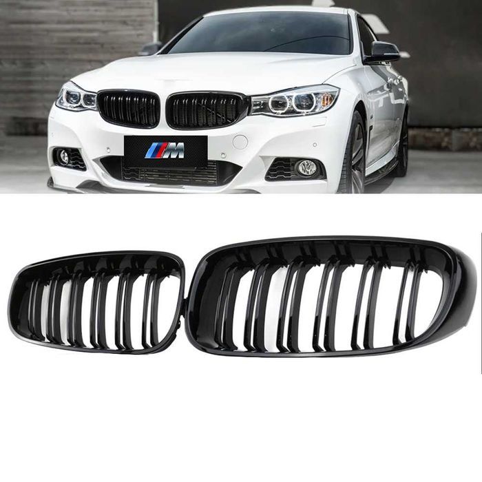 Set 2 grile duble M negru lucios BMW Seria 3 GT F34 Gran Turismo