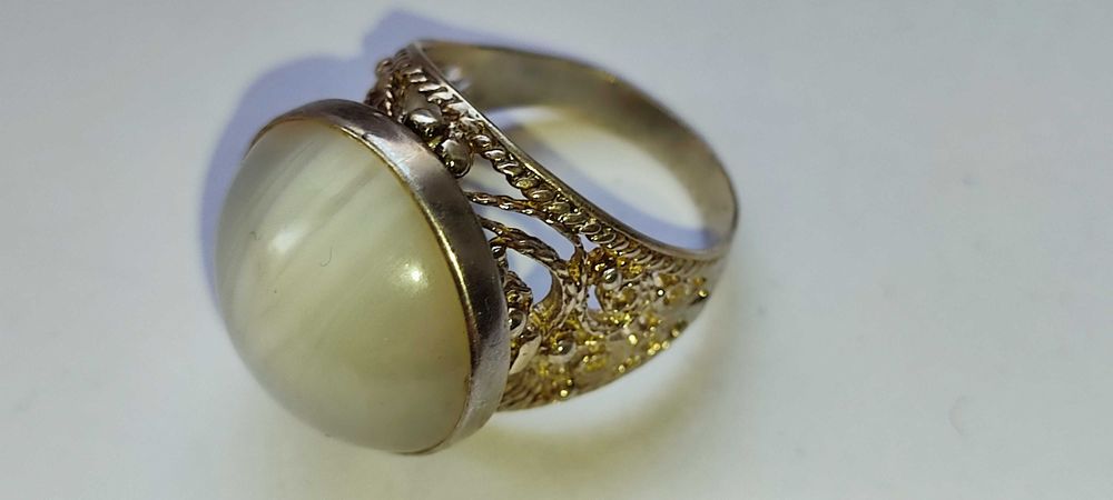 Стильное серебряное кольцо с натуральным камнем АГАТ