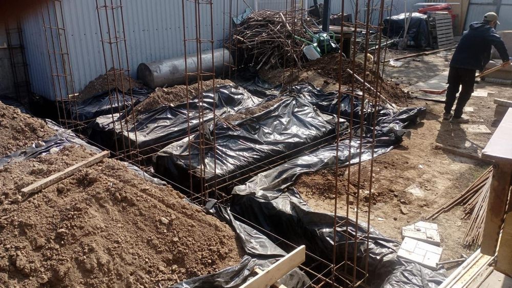 Заливка фундамента