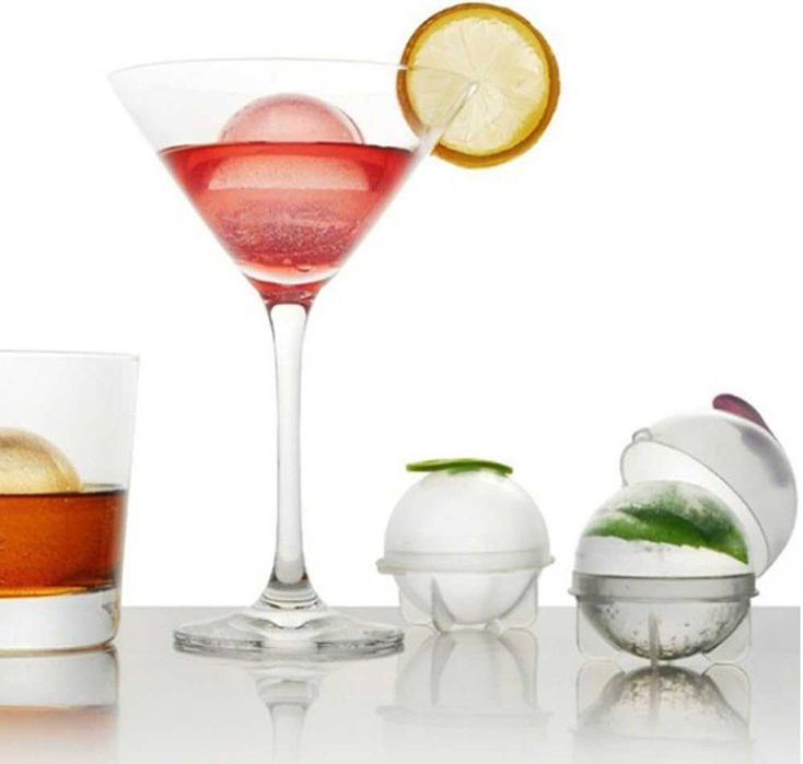 Forma rotunda pentru gheata 4 bile mari reutilizabile transparent 5 cm