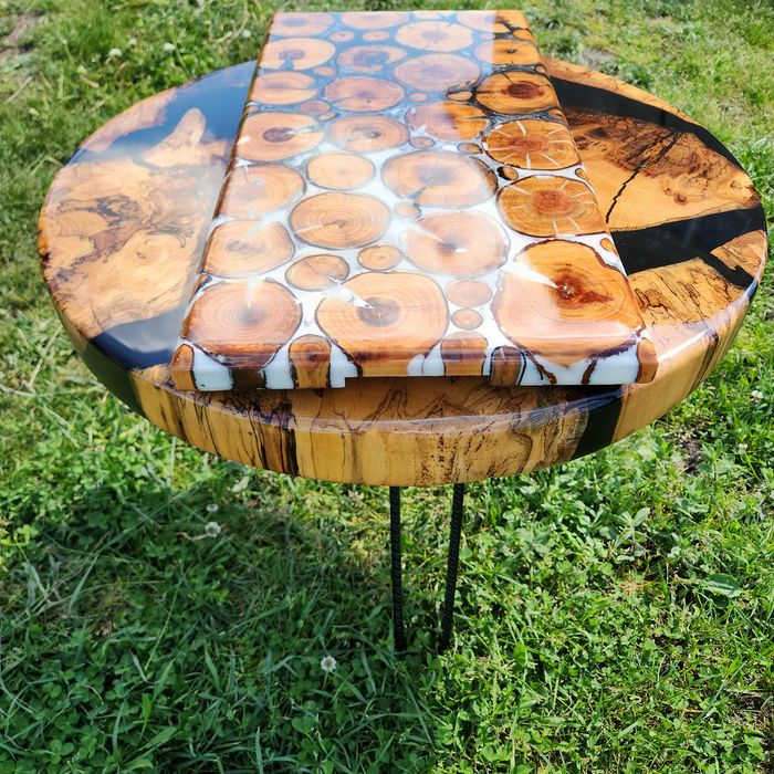 Platou rasina epoxidica 55 cm / 28 cm inglobat complet in rasina !