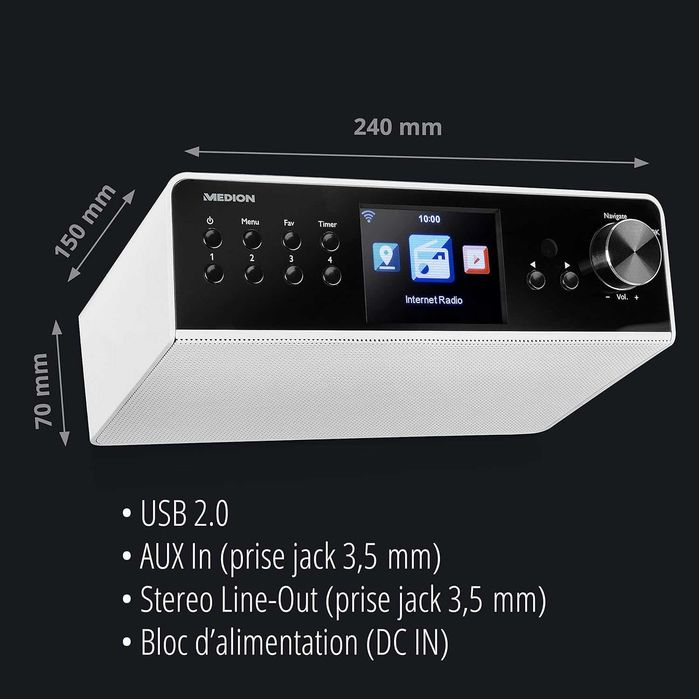 MEDION P85063 интернет кухненско радио с Dab+