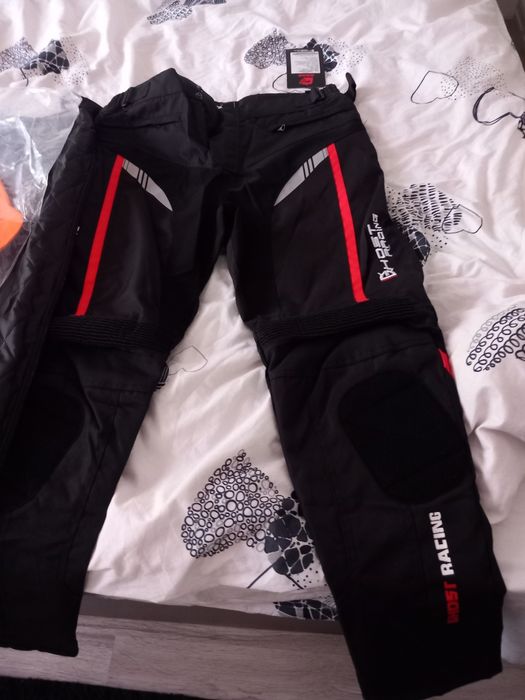 Pantaloni moto textil cu protectii genunchi si coapse