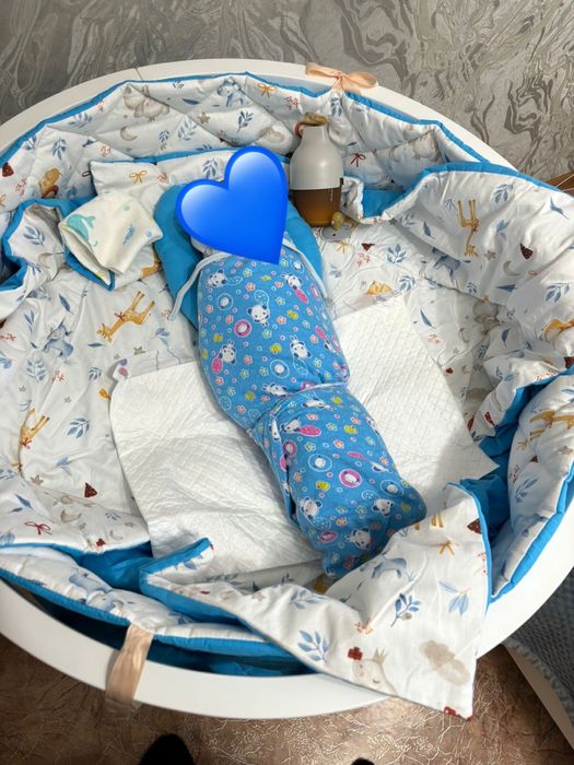 Круглая детская кроватка-трансформер 9/1