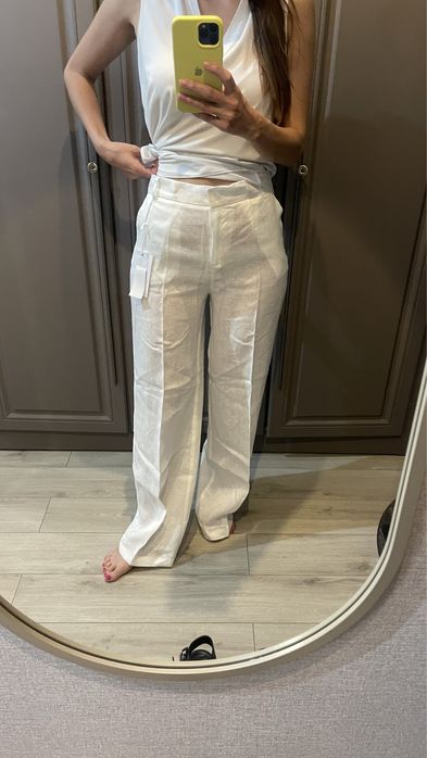 Брюки лен белые Imperial