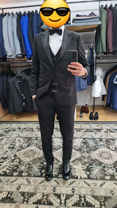 Costum elegant marimea S și pantofi Bigotti lac mărimea 41