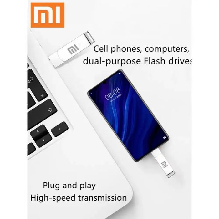 Флашка XIAOMI 2TB 2в1 с два накрайника