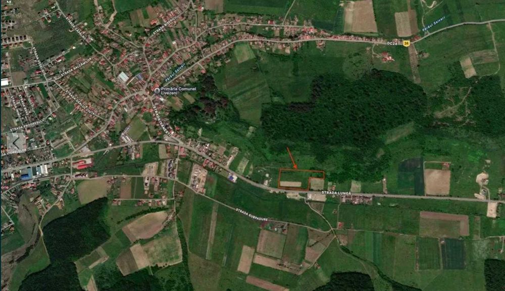 Teren de vânzare Livezeni cu deschidere 110 m la drum principal