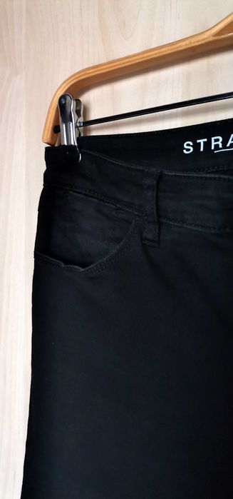 Blugi jeans elastici dama M&S Straight leg negri marime 38 uk10 ca noi