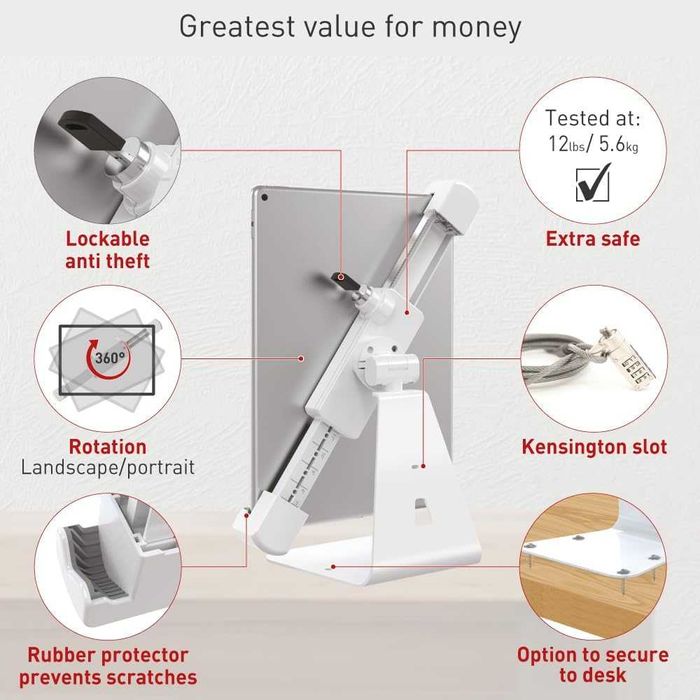 Поставка за таблет BARKAN, 7" - 14" (17.7 х 35.5 cm), 360°