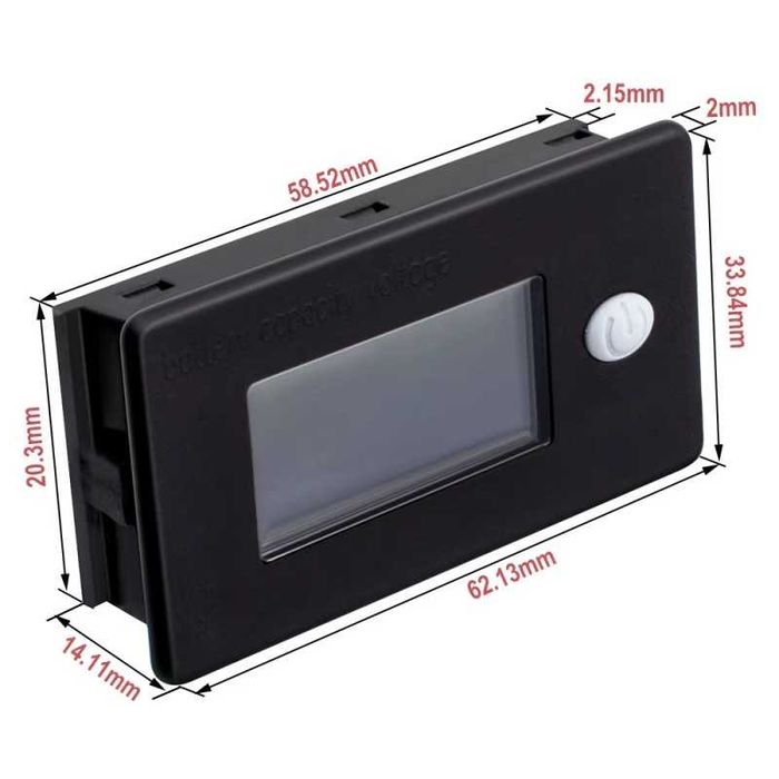 Индикаторен дисплей за акумулатори 10 до 100V, вграден термометър,4272