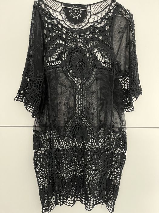 Rochie dantela, model deosebit, culoare neagra