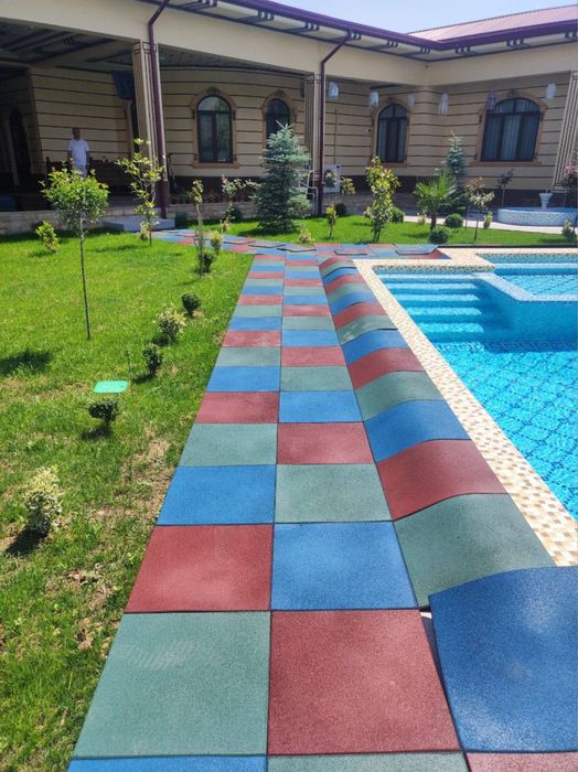 Резиновая брусчатка, тротуарная плитка из резиновой крошки