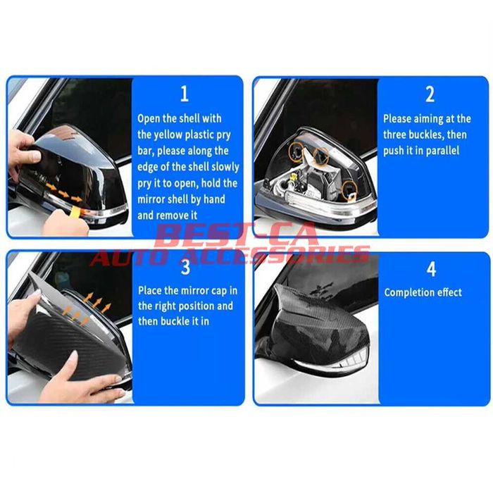 Capace oglinzi Batman M Style negru lucios BMW F01 F06 F07 F10 Face