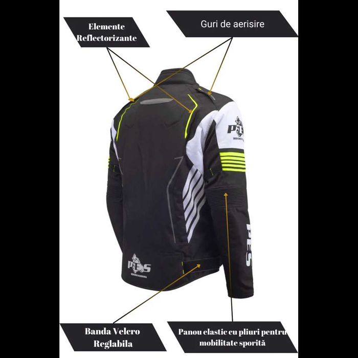Geacă Moto PES 4 Sezoane Protecții Level 2, impermeabila, mesada iarna