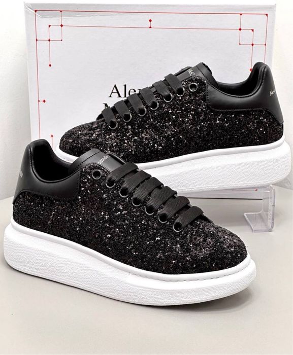 Tenisi negri alexander mcqueen cu sclipici 37