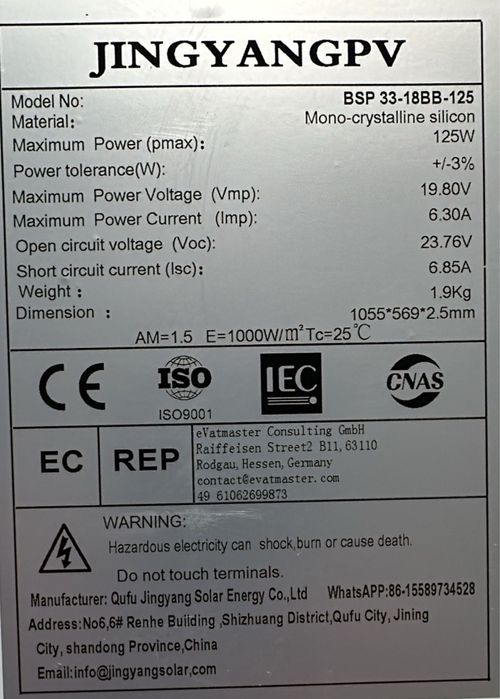 Panou fotovoltaic flexibil 125w