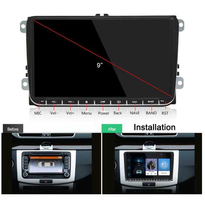 9-инчова мултимедия за VW Golf 5, 6, Polo, Passat – Android 13 4/64