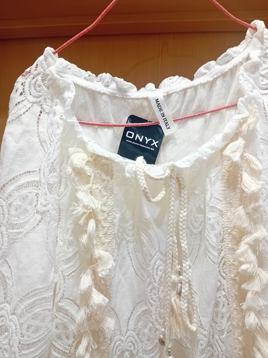 Бяла къса  рокля бохо