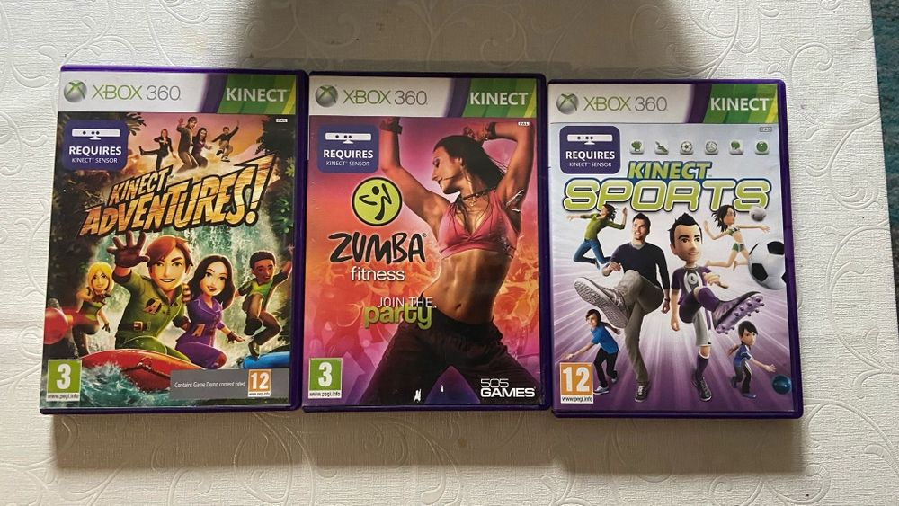 Kinect Sensor Pt Xbox 360  cu 3 Jocuri. Zumba. Kinect Sports.Adventure