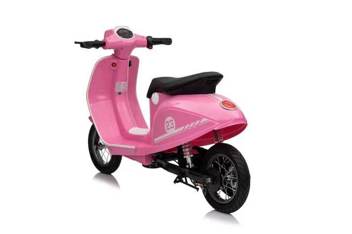 Scuter electric Kinderauto Retro, 350W, 24V 10Ah, roti gonflabile Pink