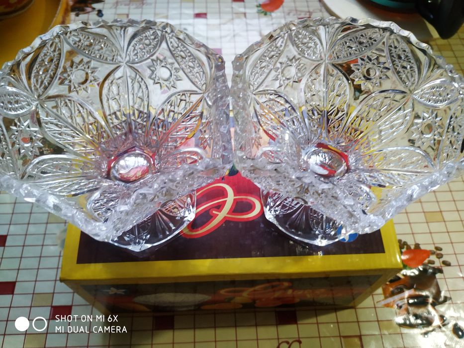 Ваза-креманка  под хрусталь комплект