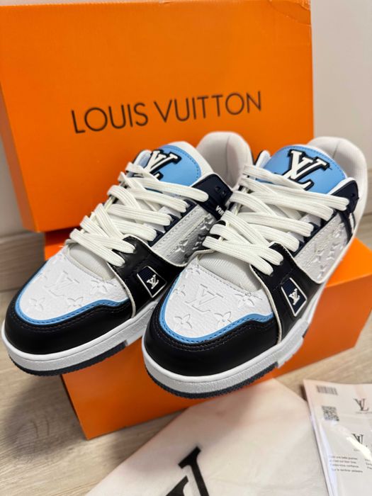 Adidasi Louis Vuitton Trainer Sneaker LV BlueWhite Produs Nou-Full Box
