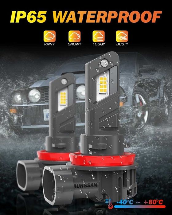 Диодни LED крушки за фарове H11 (H8/H9) 10600lm, 6500К.