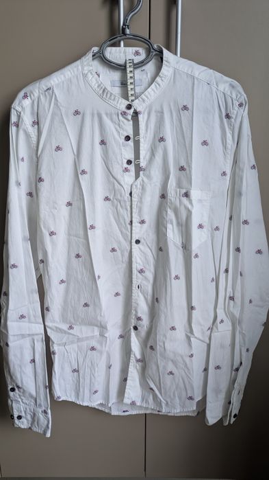 Cămașă albă bumbac cu imprimeu biciclete