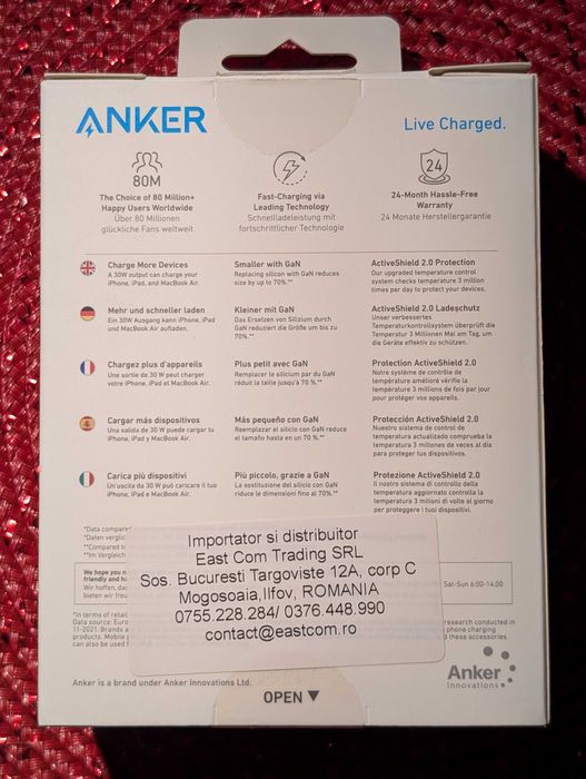 Charger Anker 511 Nano 3 30W USB-C, PowerIQ 3.0, PPS Alb