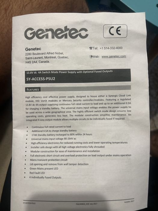 Genetec Sy-Acces-Psu2