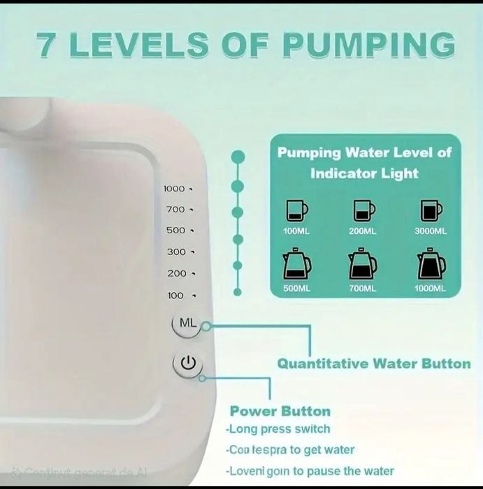 Dispenser apa Pompa electrica inteligenta apa potabila, cui doza