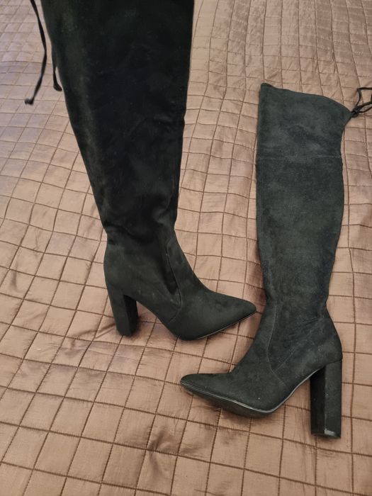 Cizme dama peste genunchi cu toc
