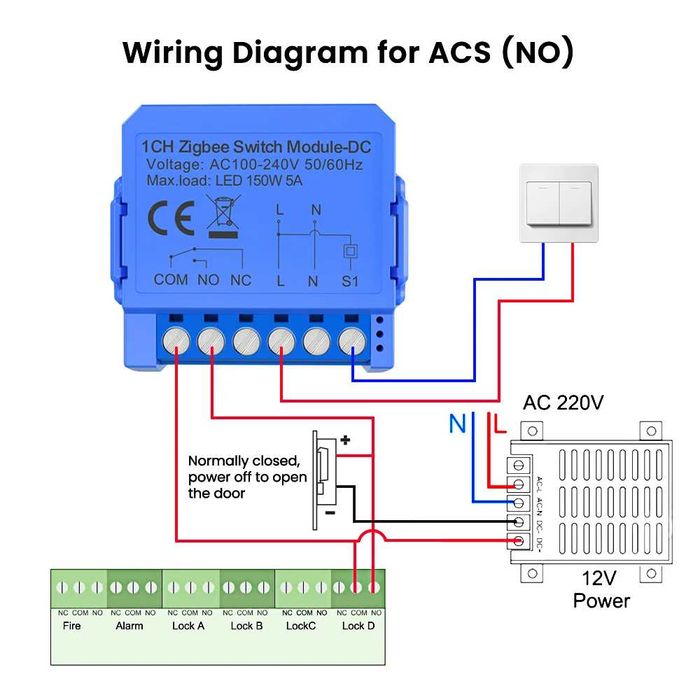 AVATTO WSM16-DC WiFi модул за сух контакт - едноканален | DC 24–32V