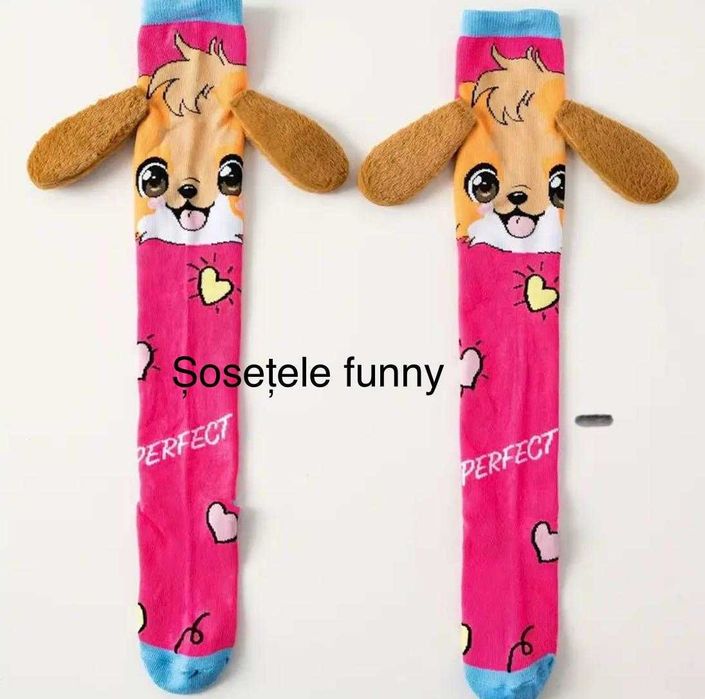 Șosete lungi colorate pentru fetițe, 4-7 ani