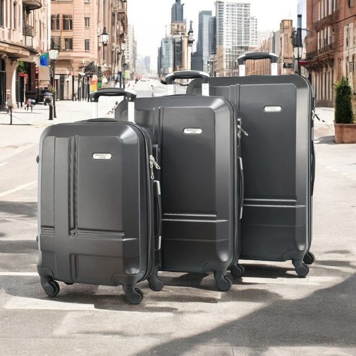 WeTravel пътнически куфар комплект 3бр ABS 4 колела360°+4см Разширение